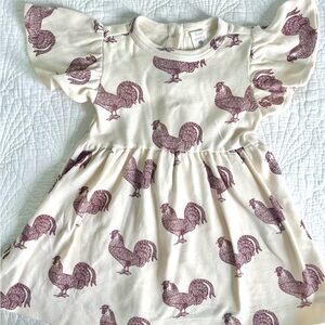 Kate Quinn Flutter Sleeve Dress in Bordeaux Rooster